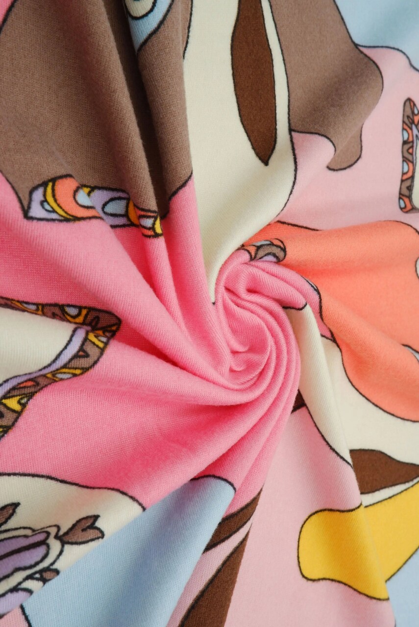 Soft Floral Garden Brushed DTY Knit Fabric Stretch Material 58/60" Wide